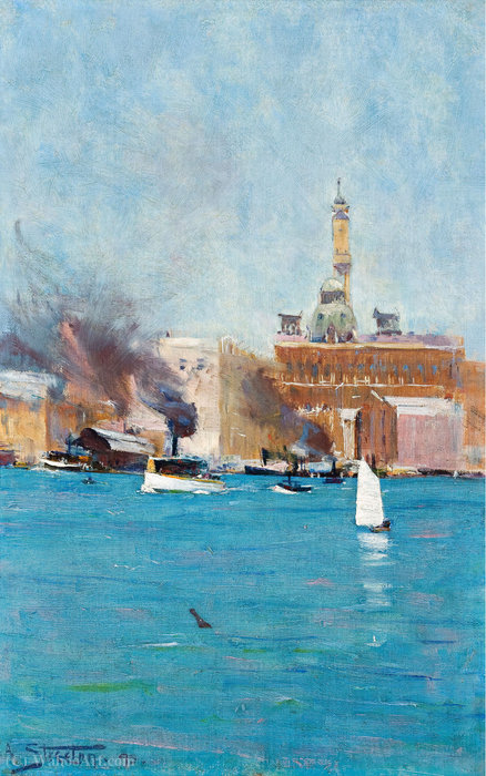 Wikioo.org – La Enciclopedia de las Bellas Artes - Pintura, Obras de arte de Arthur Ernest Streeton - Circular Quay, el puerto de Sydney, (1895)