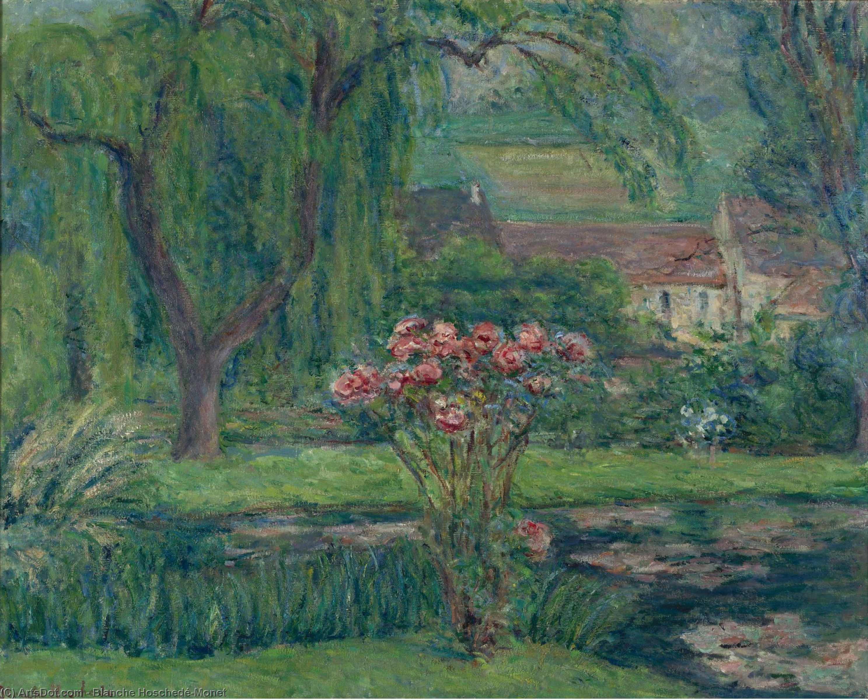 Wikioo.org - สารานุกรมวิจิตรศิลป์ - จิตรกรรม Blanche Hoschedé-Monet - Giverny, Roses and Waterlilies