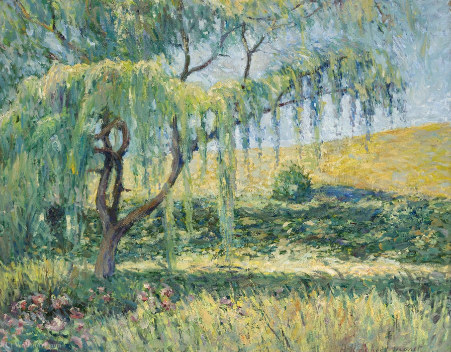 WikiOO.org – 美術百科全書 - 繪畫，作品 Blanche Hoschedé-Monet - 柳树，玫瑰和睡莲在吉维尼