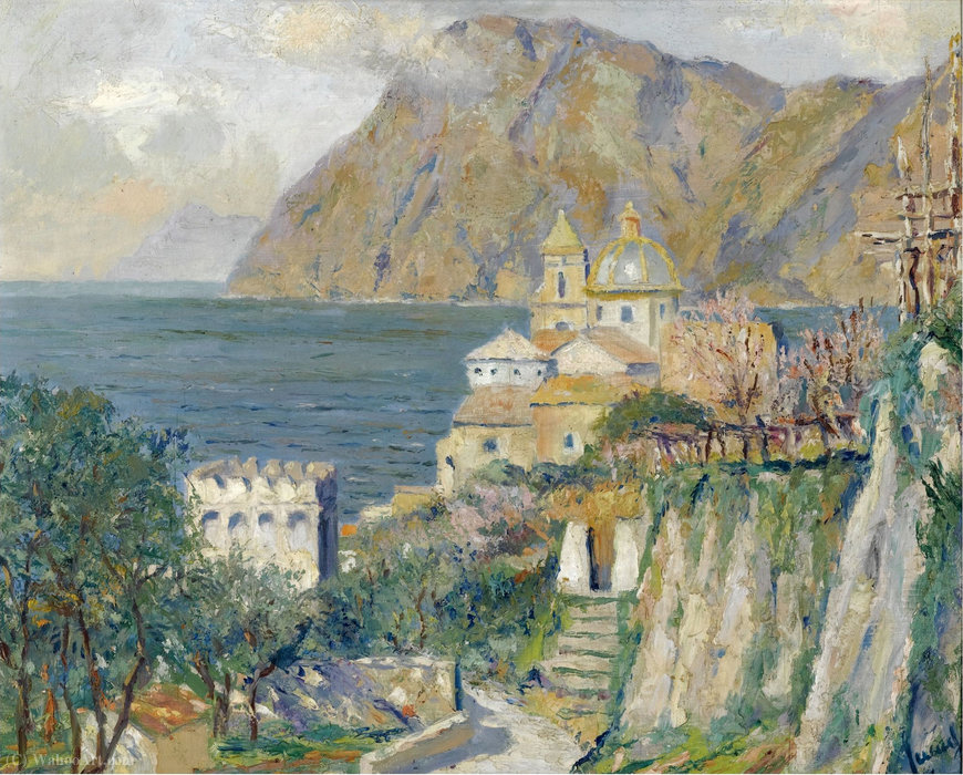 Wikioo.org - The Encyclopedia of Fine Arts - Painting, Artwork by Edward Cucuel - Village church, sorrentine coast, capri
