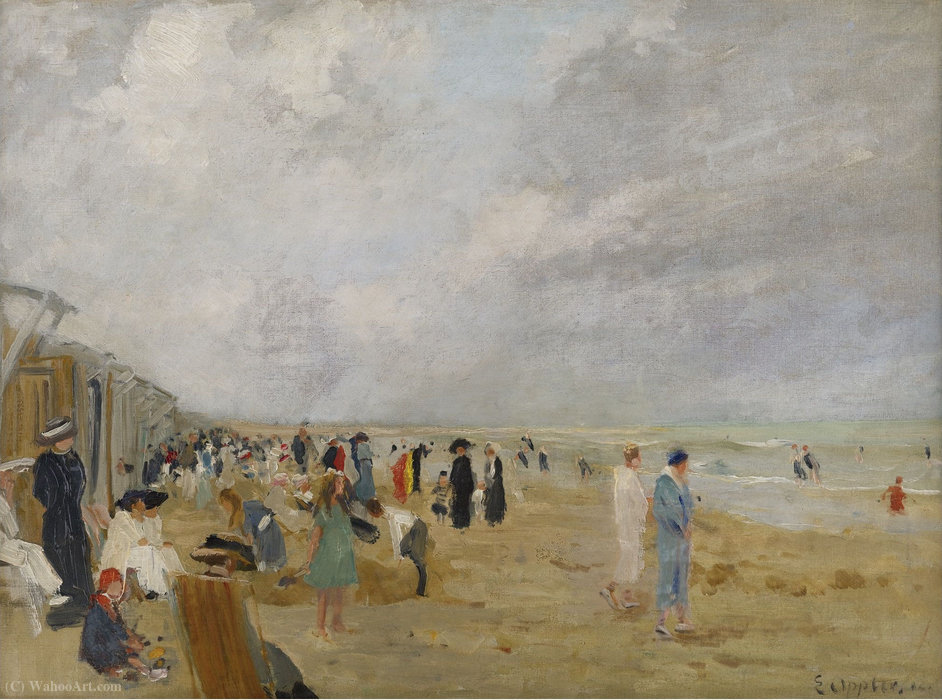 Wikioo.org - The Encyclopedia of Fine Arts - Painting, Artwork by Ernst Oppler - At the Beach