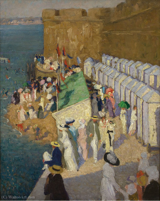 Wikioo.org - The Encyclopedia of Fine Arts - Painting, Artwork by Ethel Carrick Fox - High Tide at St. Malo, (1912)