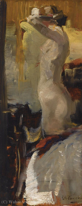 Wikioo.org – La Enciclopedia de las Bellas Artes - Pintura, Obras de arte de George Hendrik Breitner - De pie desnudo
