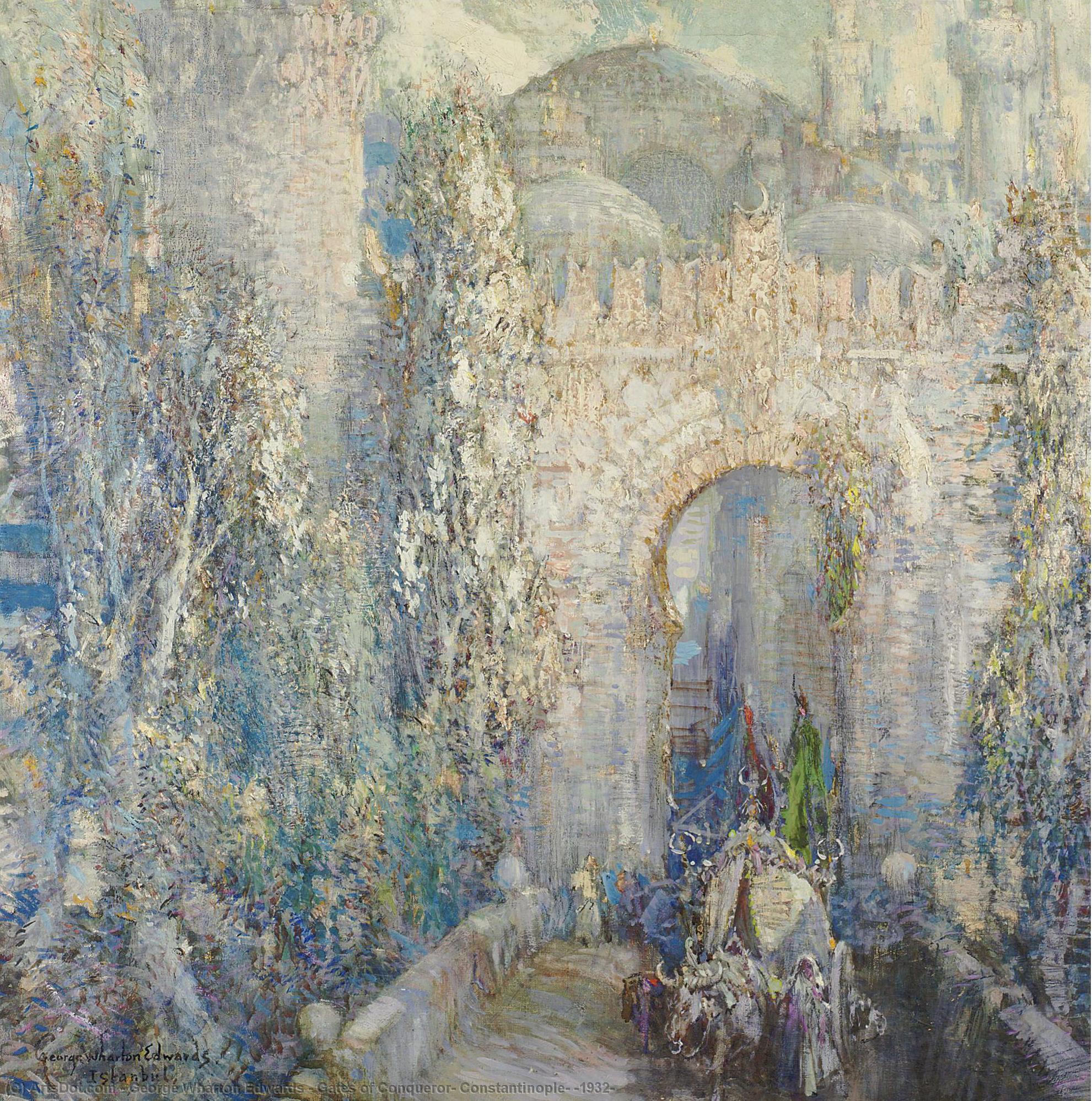 Wikioo.org - The Encyclopedia of Fine Arts - Painting, Artwork by George Wharton Edwards - Gates of Conqueror, Constantinople, (1932)