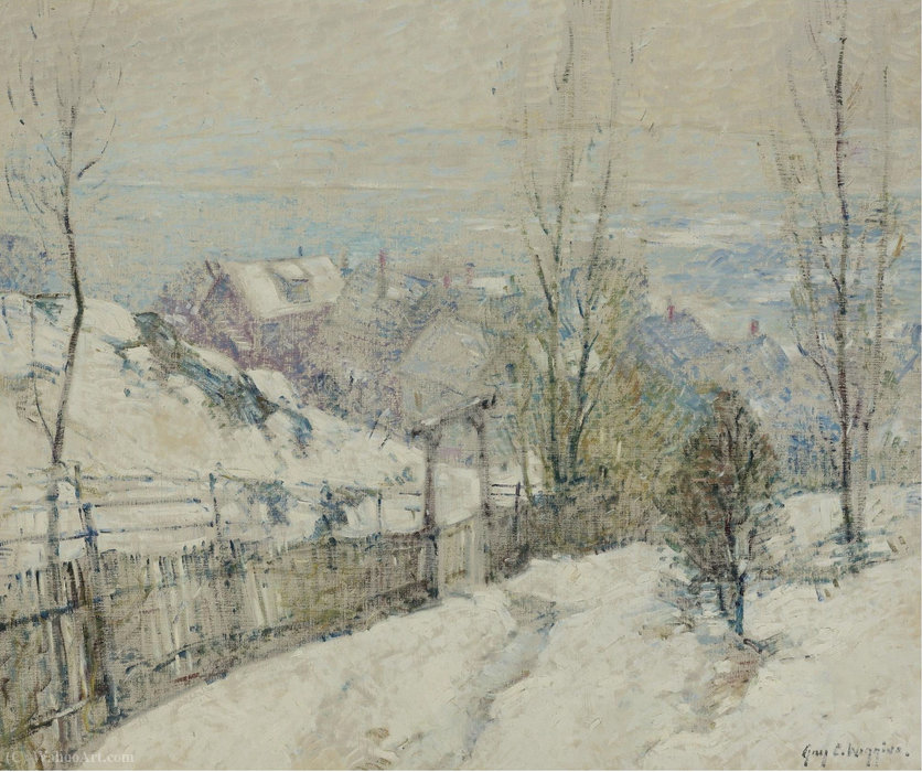 WikiOO.org - Encyclopedia of Fine Arts - Maalaus, taideteos Guy Carleton Wiggins - Lightly falling snow, (1917)