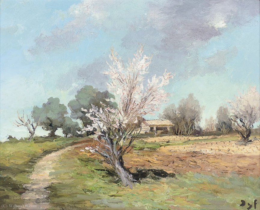 WikiOO.org - Enciklopedija likovnih umjetnosti - Slikarstvo, umjetnička djela Marcel Dyf - Almond trees flowering, (1970)