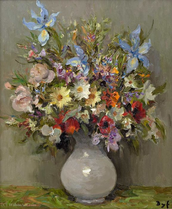 Wikioo.org - The Encyclopedia of Fine Arts - Painting, Artwork by Marcel Dyf - Anemones and Irises