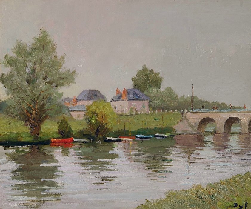 WikiOO.org - Εγκυκλοπαίδεια Καλών Τεχνών - Ζωγραφική, έργα τέχνης Marcel Dyf - Bank of the River near Nantes