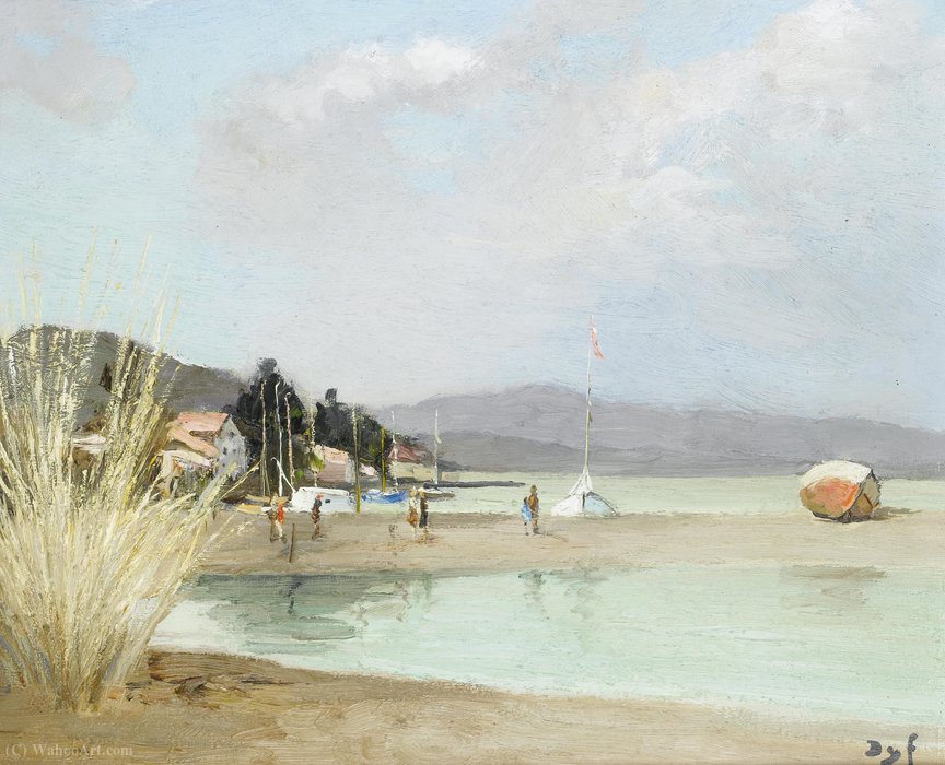 Wikioo.org - The Encyclopedia of Fine Arts - Painting, Artwork by Marcel Dyf - Beach at Provence, (1975)
