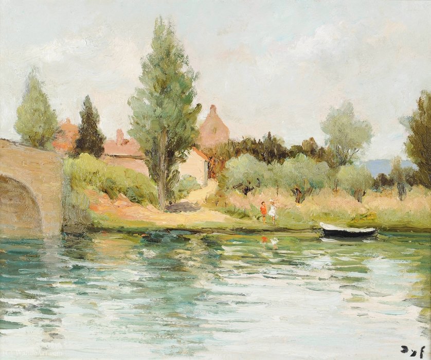 Wikioo.org - The Encyclopedia of Fine Arts - Painting, Artwork by Marcel Dyf - Bridge over the Sarthe