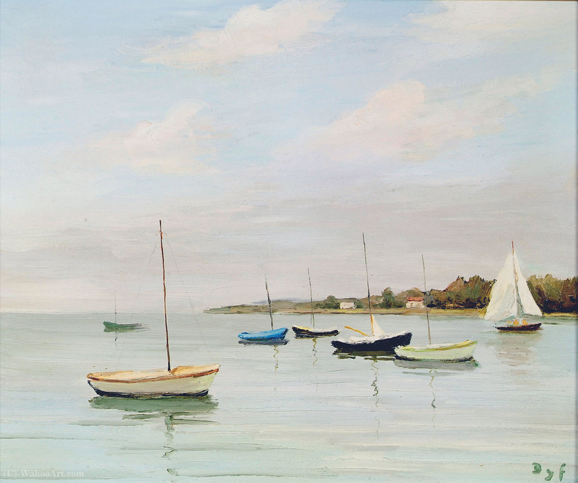 Wikioo.org - The Encyclopedia of Fine Arts - Painting, Artwork by Marcel Dyf - Calm Waters at Logeo, Brittany