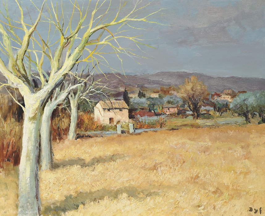 Wikioo.org - The Encyclopedia of Fine Arts - Painting, Artwork by Marcel Dyf - Countryside, Tourette-sur-Loup, (1970)