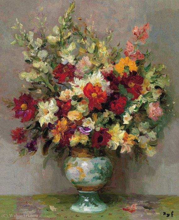 WikiOO.org - Encyclopedia of Fine Arts - Malba, Artwork Marcel Dyf - Garden flowers