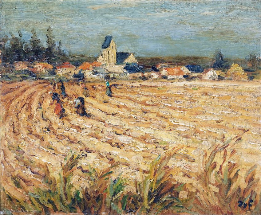 Wikioo.org - The Encyclopedia of Fine Arts - Painting, Artwork by Marcel Dyf - Gleaners, Women in Wheat Field