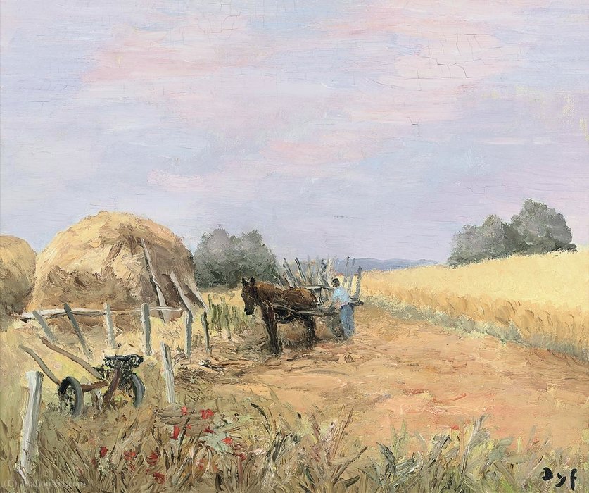 Wikioo.org - The Encyclopedia of Fine Arts - Painting, Artwork by Marcel Dyf - Hay loading, (1973)