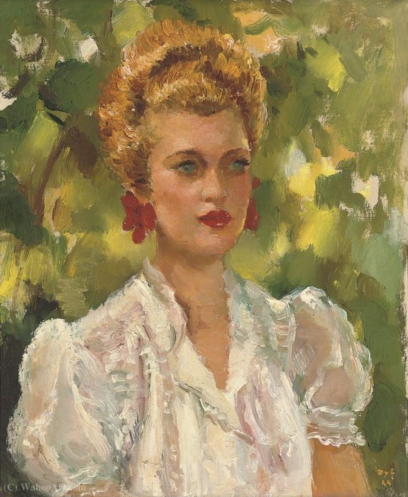 Wikioo.org - The Encyclopedia of Fine Arts - Painting, Artwork by Marcel Dyf - Portrait of Unknown Girl
