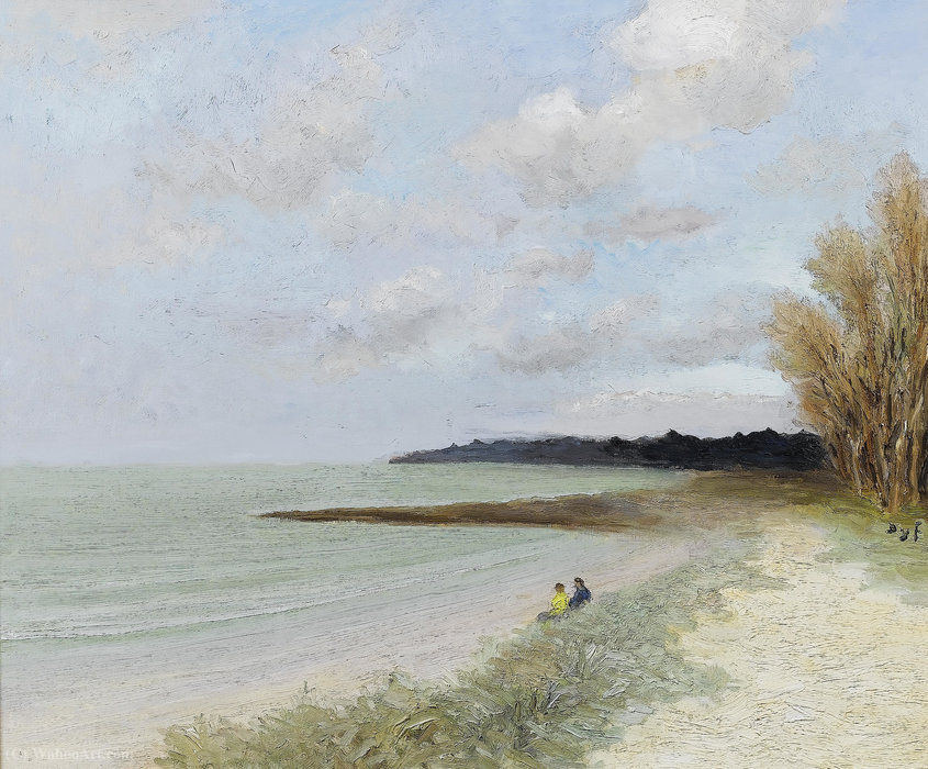 Wikioo.org - The Encyclopedia of Fine Arts - Painting, Artwork by Marcel Dyf - The Beach of Carnac, (1981)