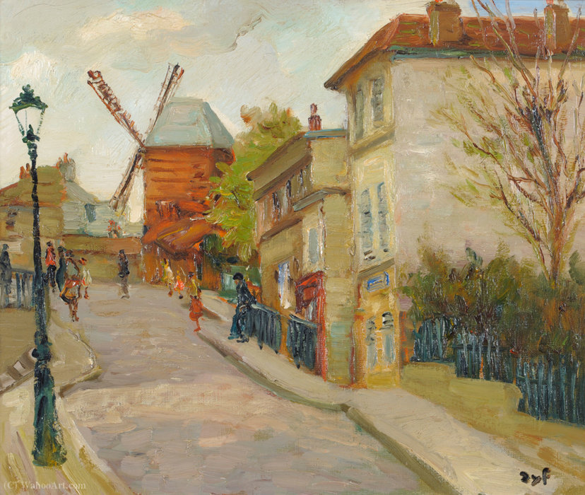 Wikioo.org – L'Encyclopédie des Beaux Arts - Peinture, Oeuvre de Marcel Dyf - L église à Montmartre, Paris
