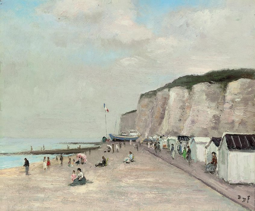 Wikioo.org - The Encyclopedia of Fine Arts - Painting, Artwork by Marcel Dyf - The Cliffs in Normandy, (1980)
