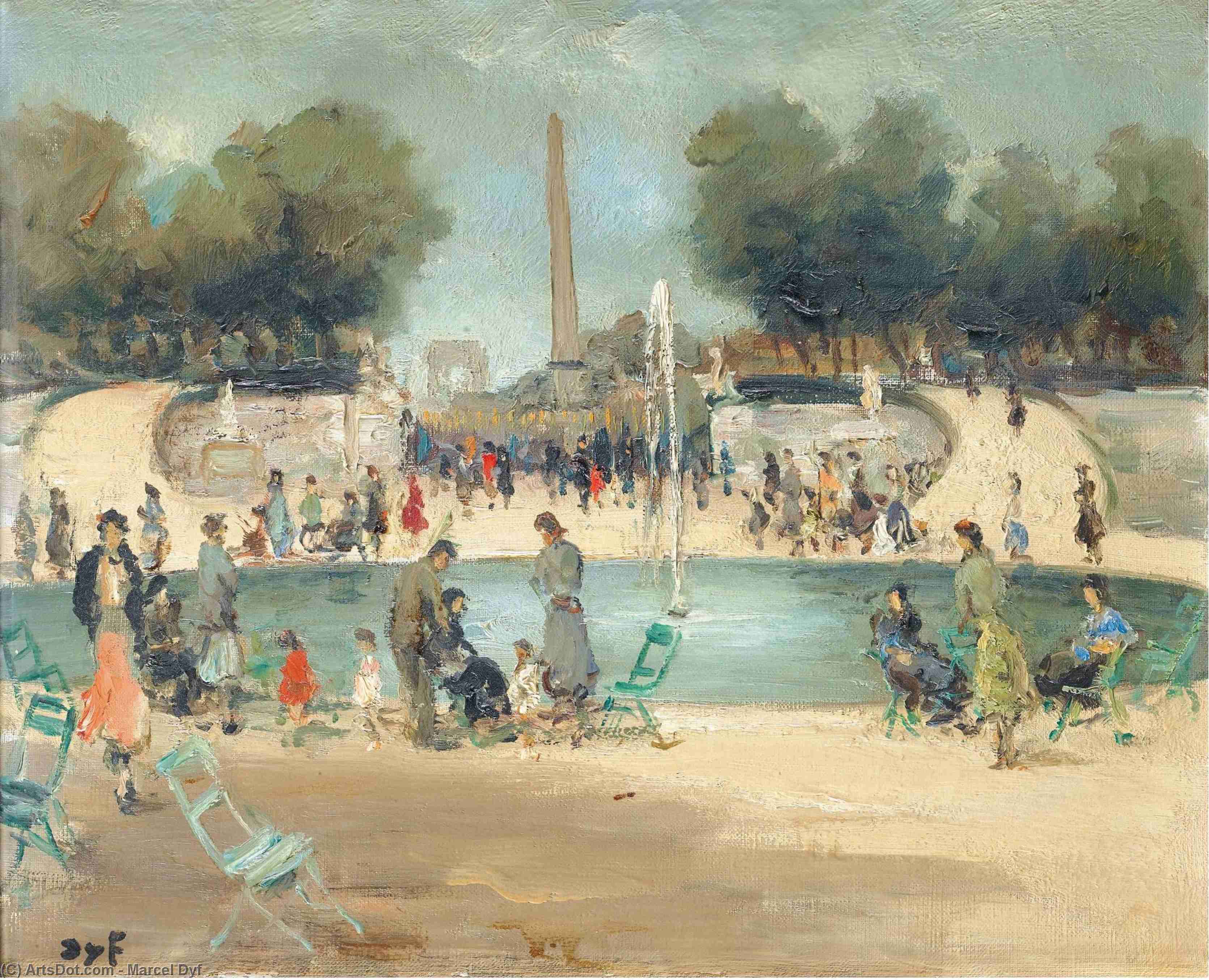 Wikioo.org - The Encyclopedia of Fine Arts - Painting, Artwork by Marcel Dyf - The Garden of Tuileries