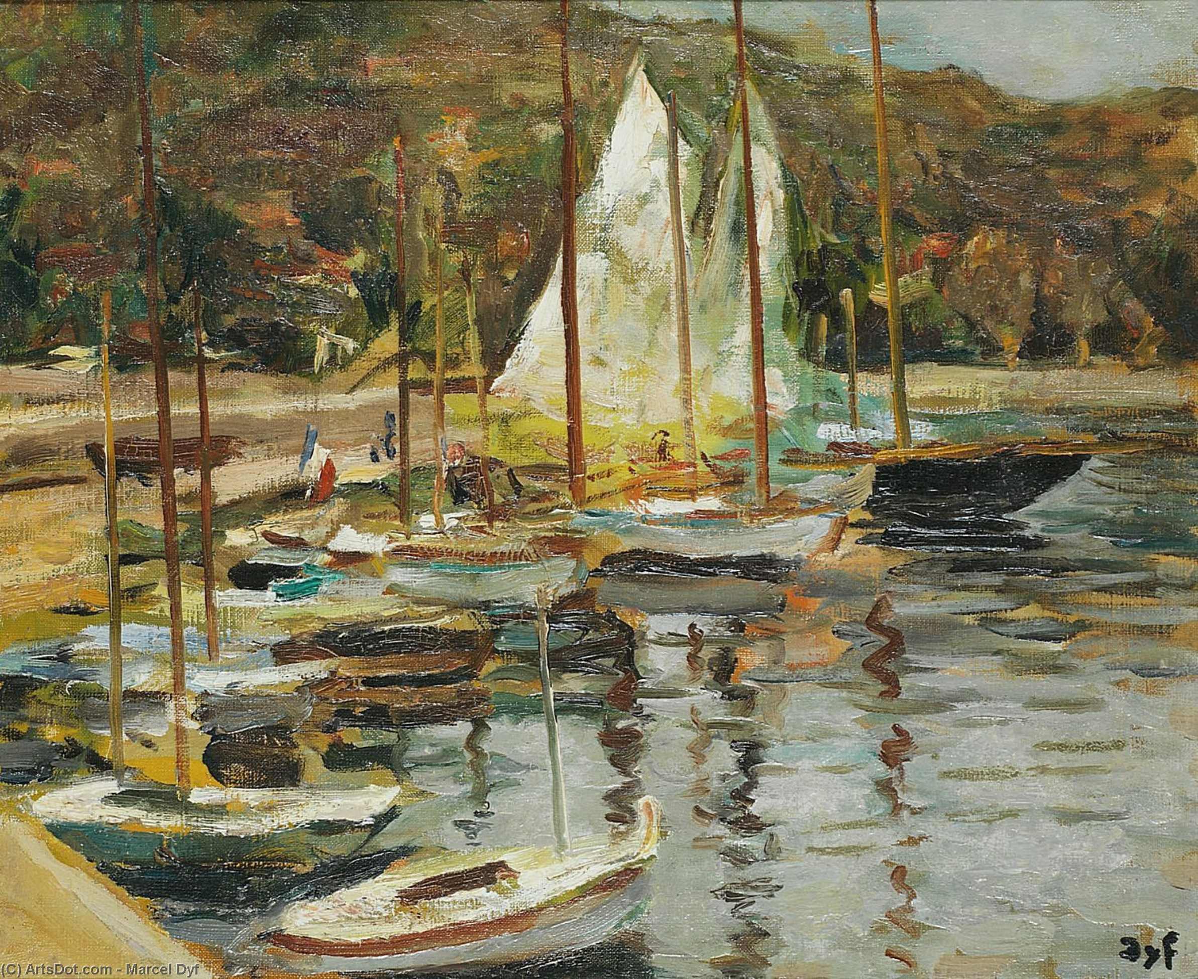 Wikioo.org - The Encyclopedia of Fine Arts - Painting, Artwork by Marcel Dyf - The small port, (1950)