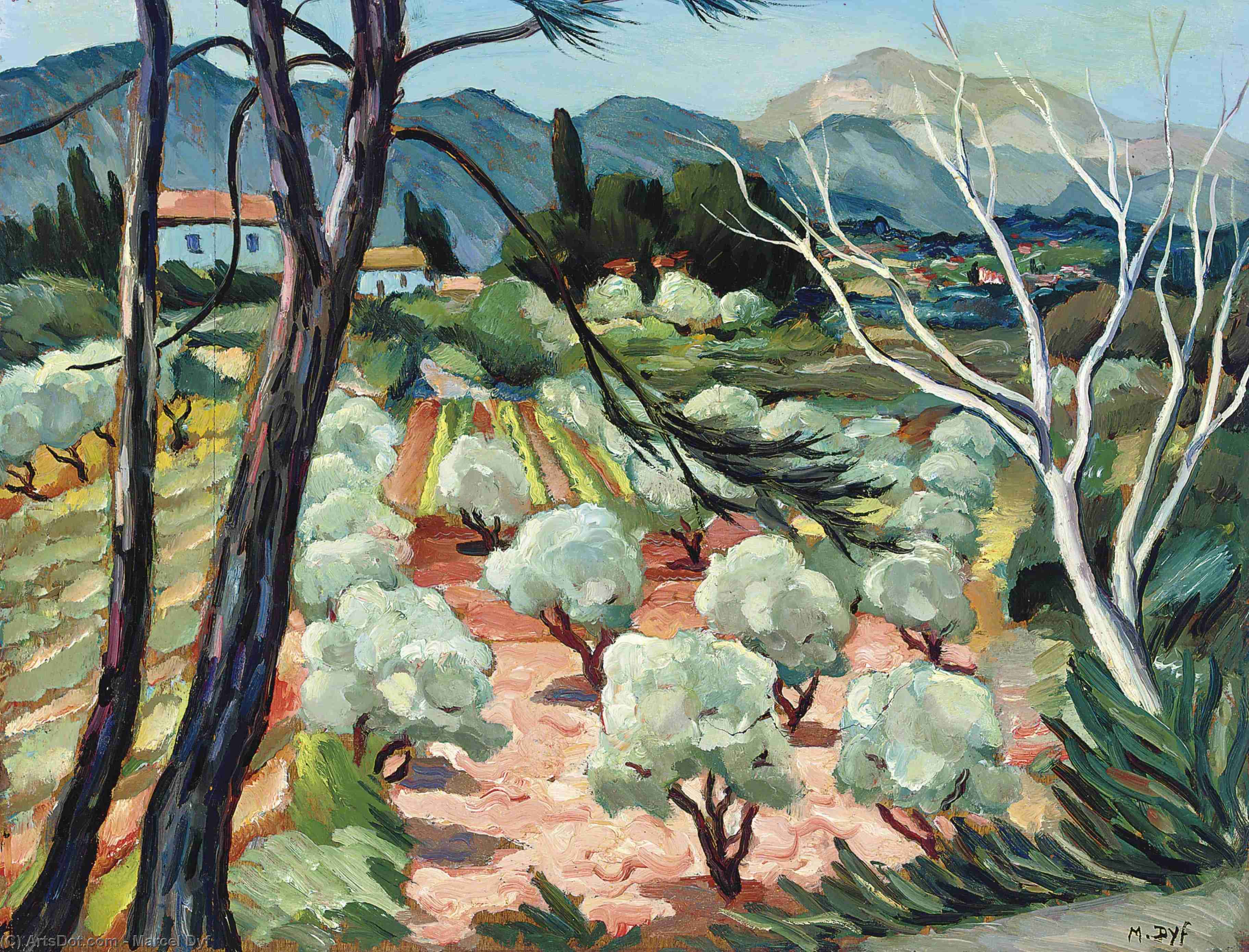 Wikioo.org - The Encyclopedia of Fine Arts - Painting, Artwork by Marcel Dyf - Trees at Provence, (1930)