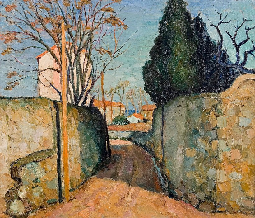 Wikioo.org – L'Encyclopédie des Beaux Arts - Peinture, Oeuvre de Marcel Dyf - Rue du Village en Provence près d Arles, (1945)