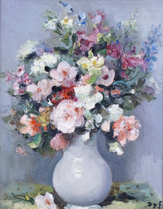 Wikioo.org - Die Enzyklopädie bildender Kunst - Malerei, Kunstwerk von Marcel Dyf - Wilde Blumen in einem Vase
