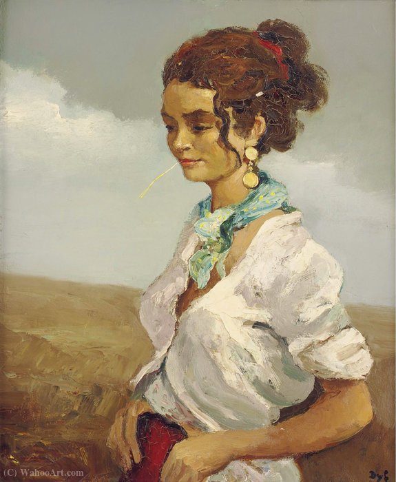 WikiOO.org - Encyclopedia of Fine Arts - Maleri, Artwork Marcel Dyf - Young Woman of the Camargue