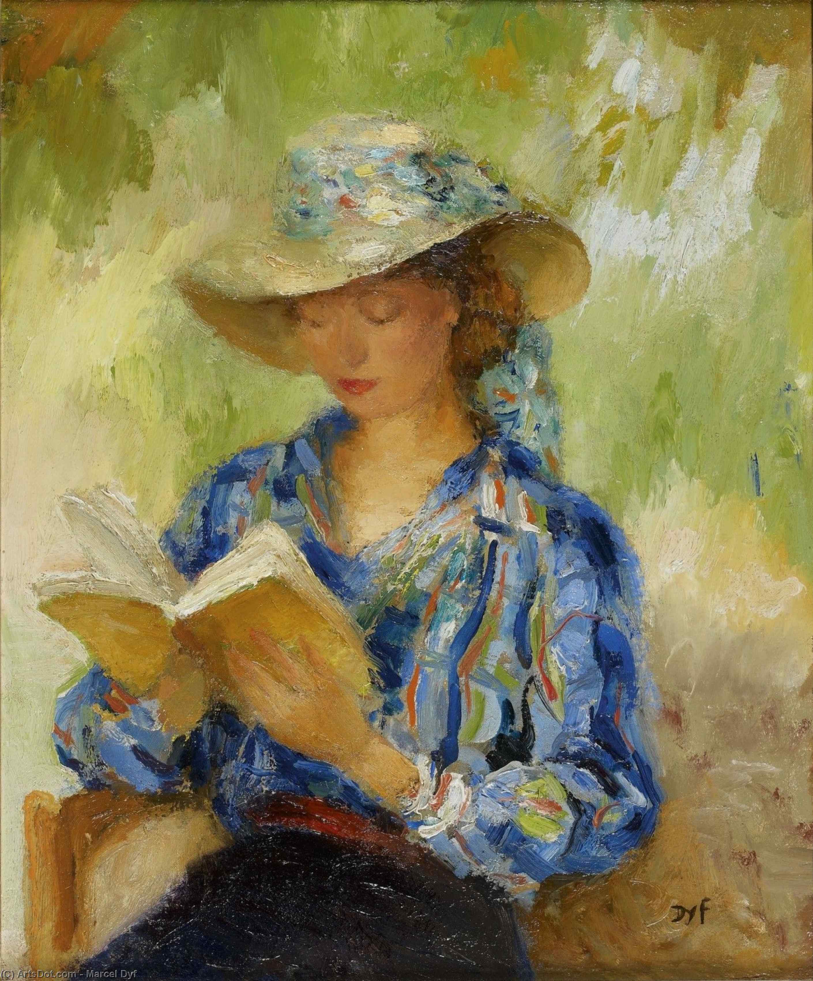 Wikioo.org - The Encyclopedia of Fine Arts - Painting, Artwork by Marcel Dyf - Young woman reading