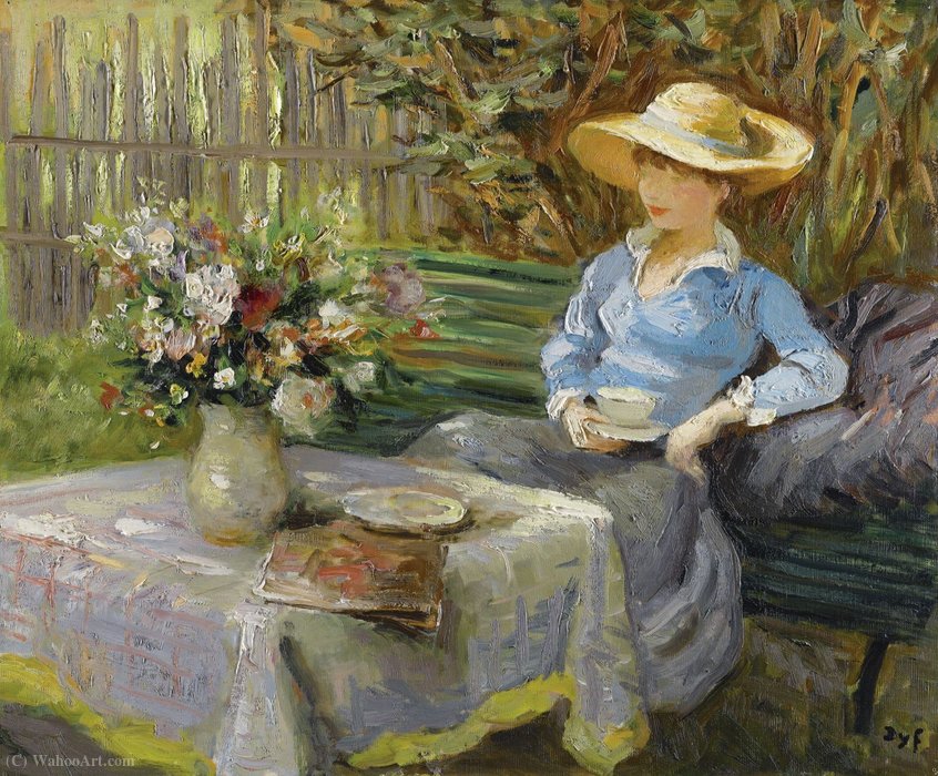 WikiOO.org - Εγκυκλοπαίδεια Καλών Τεχνών - Ζωγραφική, έργα τέχνης Marcel Dyf - Young Woman Seated on the Bench