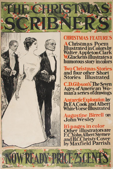 Wikioo.org - The Encyclopedia of Fine Arts - Painting, Artwork by Charles Dana Gibson - 'The Christmas Scribner's', (55 x 37 CM) (1899)