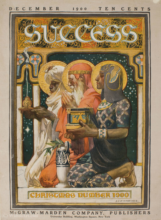 WikiOO.org – 美術百科全書 - 繪畫，作品 Joseph Christian Leyendecker - “成功。圣诞数（34×25厘米）（1900）