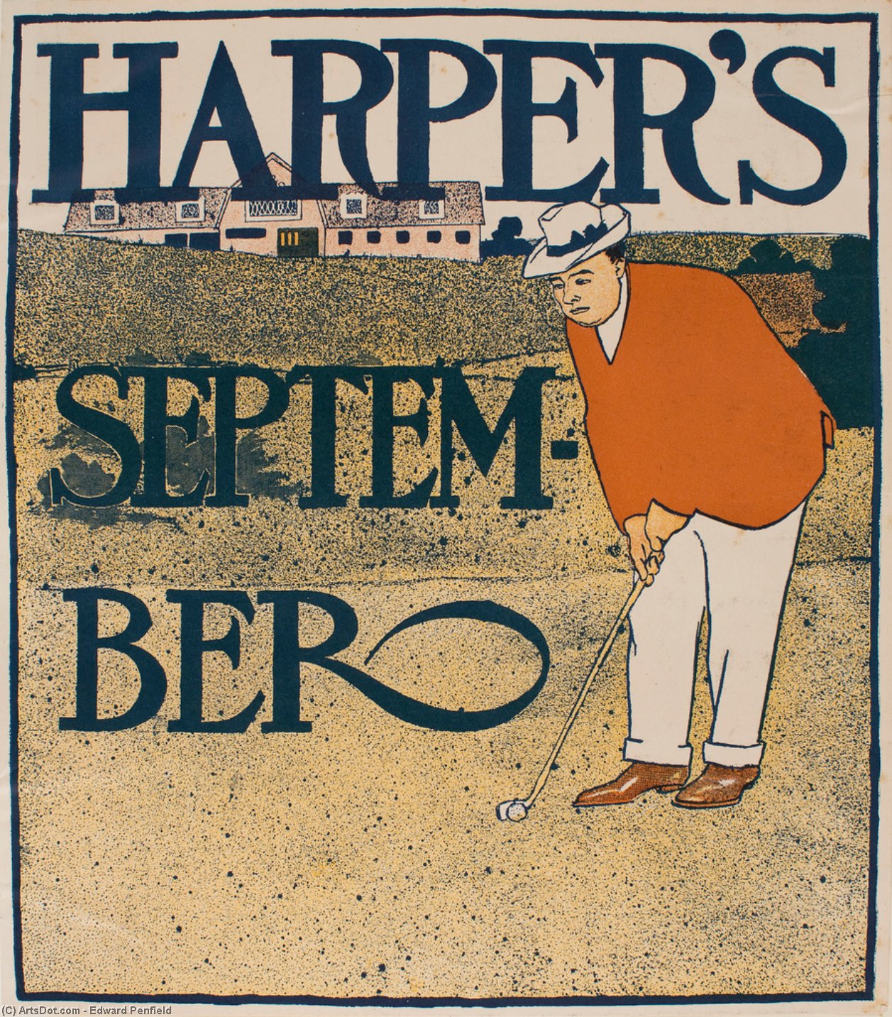 Wikioo.org - The Encyclopedia of Fine Arts - Painting, Artwork by Edward Penfield - 'Harper's. September', (34 x 30 CM) (1898)