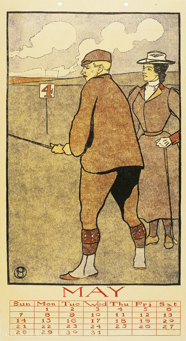WikiOO.org - 百科事典 - 絵画、アートワーク Edward Penfield - 「月（ゴルフカレンダー） 、（45×24 CM）（1899）