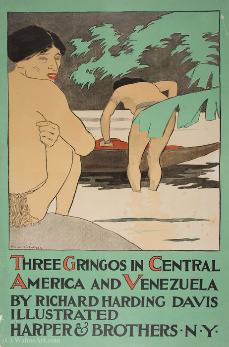 Wikioo.org - The Encyclopedia of Fine Arts - Painting, Artwork by Edward Penfield - 'Three Gringos in Central America and Venezuela', (44 x 29 CM) (1896)