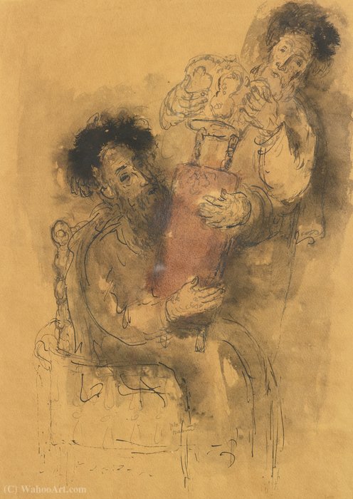WikiOO.org - Encyclopedia of Fine Arts - Målning, konstverk Reuven Rubin - Crowning of the Torah