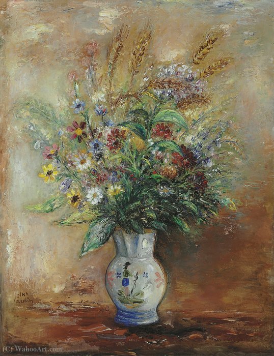 WikiOO.org - Enciklopedija dailės - Tapyba, meno kuriniai Reuven Rubin - Flowers, (1945)
