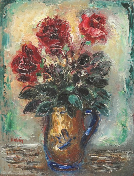 Wikioo.org - สารานุกรมวิจิตรศิลป์ - จิตรกรรม Reuven Rubin - Flowers