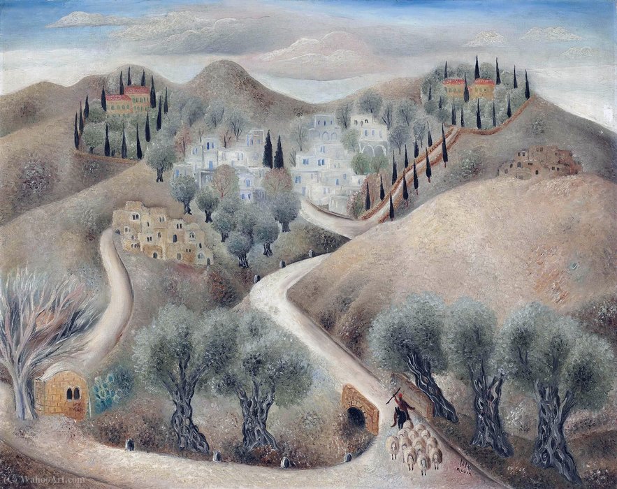 Wikioo.org - สารานุกรมวิจิตรศิลป์ - จิตรกรรม Reuven Rubin - Galilean landscape, (1929)