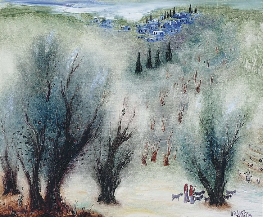 Wikoo.org - موسوعة الفنون الجميلة - اللوحة، العمل الفني Reuven Rubin - Galilean landscape