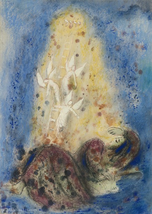 Wikioo.org - The Encyclopedia of Fine Arts - Painting, Artwork by Reuven Rubin - Jacob's dream, (1970)