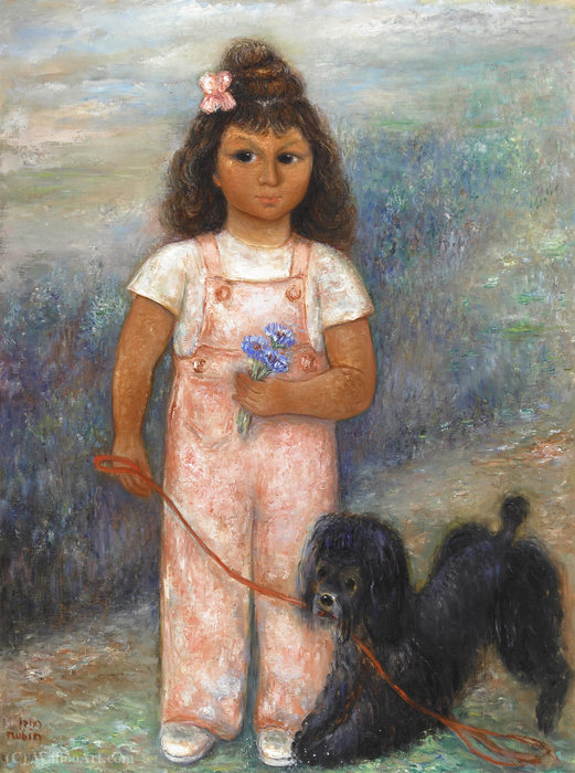 Wikoo.org - موسوعة الفنون الجميلة - اللوحة، العمل الفني Reuven Rubin - Little Girl from Venezuela, (1940)