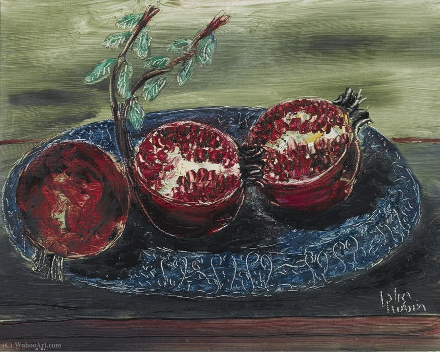 Wikioo.org - The Encyclopedia of Fine Arts - Painting, Artwork by Reuven Rubin - Pomegranates, (1968)