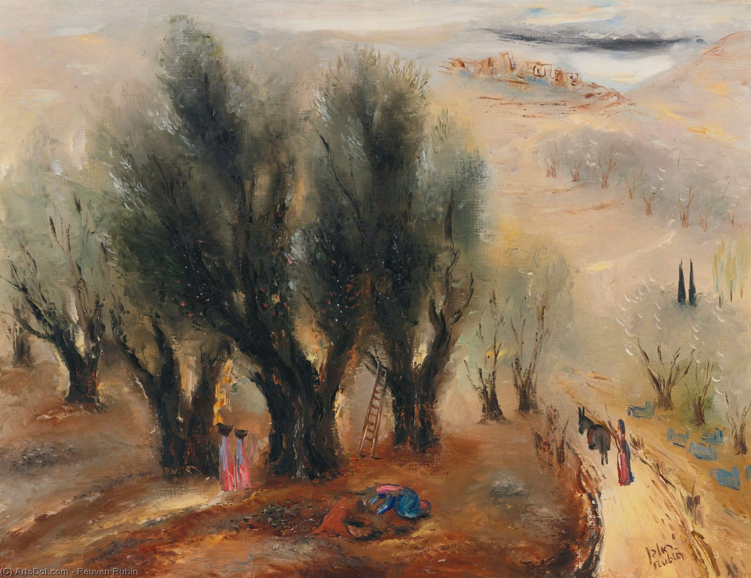 WikiOO.org - Encyclopedia of Fine Arts - Maalaus, taideteos Reuven Rubin - Road to Safed