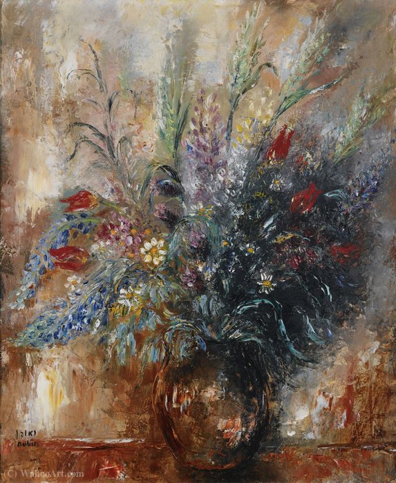 Wikioo.org – La Enciclopedia de las Bellas Artes - Pintura, Obras de arte de Reuven Rubin - Las flores del campo, (1938)