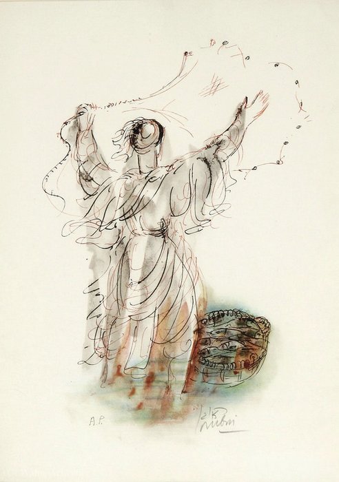 WikiOO.org - אנציקלופדיה לאמנויות יפות - ציור, יצירות אמנות Reuven Rubin - The fisherman - (01)