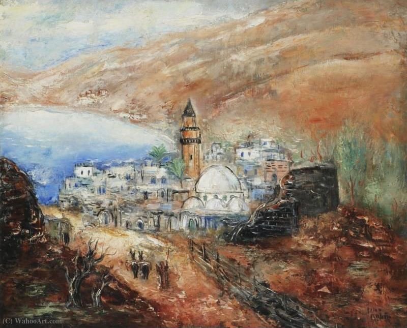 WikiOO.org - Encyclopedia of Fine Arts - Festés, Grafika Reuven Rubin - Tiberias with Lake