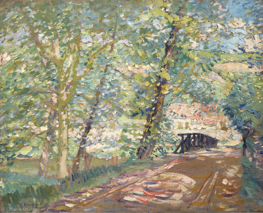 Wikioo.org - The Encyclopedia of Fine Arts - Painting, Artwork by Karl Albert Buehr - The Bridge to the Artist's House, (1911)