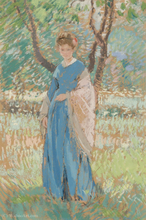 Wikioo.org - The Encyclopedia of Fine Arts - Painting, Artwork by Karl Albert Buehr - Woman in Shawl